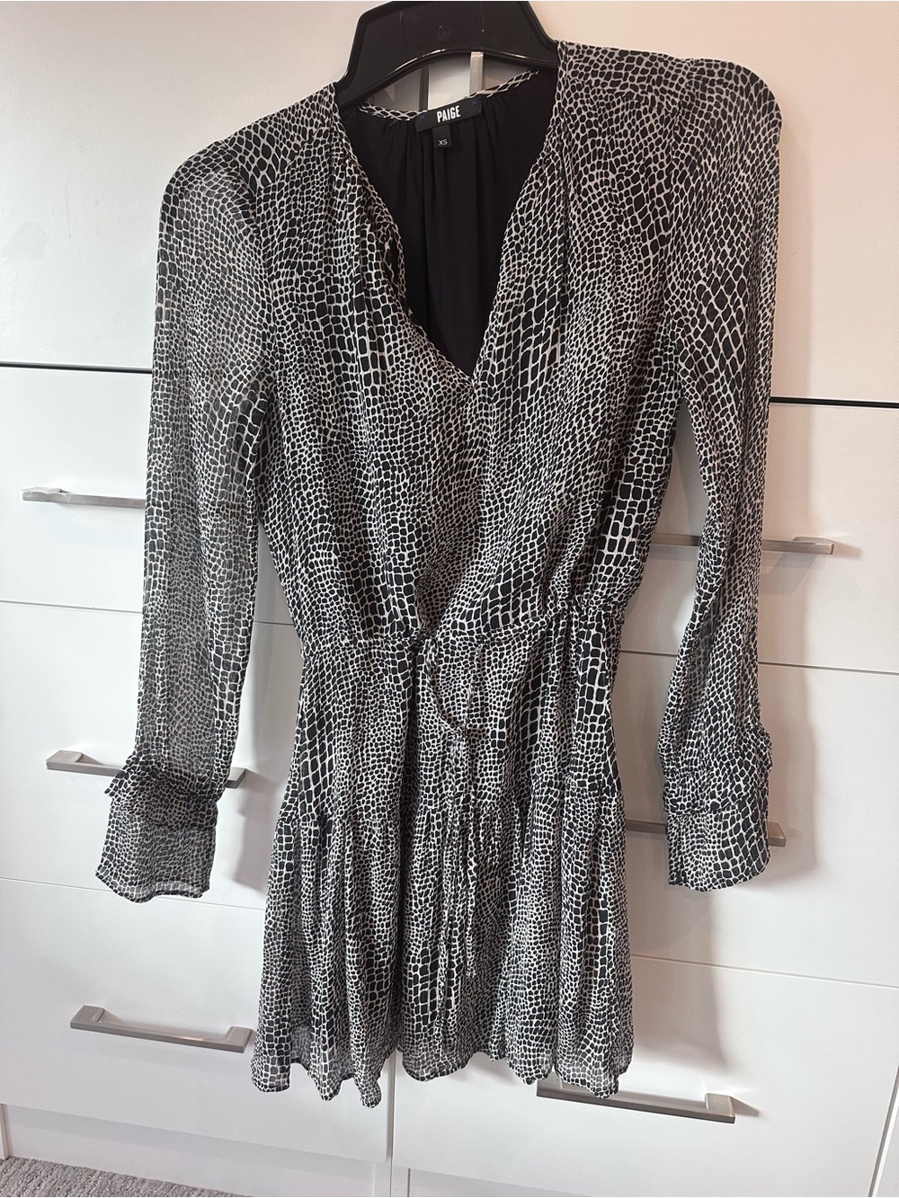 PAIGE Black and White Printed Flowy dress